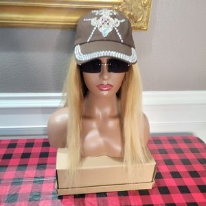 Brown and Silver Rhinestone Baseball Cap ⚾️ NWOT